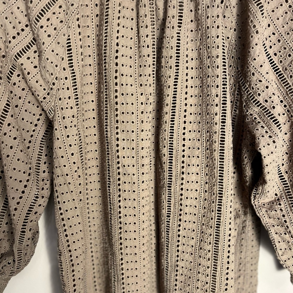 Joie Brown Eyelet Blouse - Picture 6 of 7